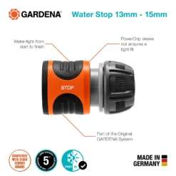 GARDENA Water Stop 13 Mm (1/2") 15 Mm (5/8") 8 GARDENA Water Stop 13 Mm (1/2") 15 Mm (5/8") -Garden Outdoor Equipment Store 13043387 5054907551277982
