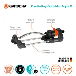 GARDENA Oscillating Sprinkler Aqua S -Garden Outdoor Equipment Store 13043399 1354907564242398