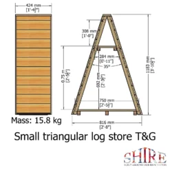 Shire Small Triangular Log Store Tongue And Groove 13 Shire Small Triangular Log Store Tongue And Groove -Garden Outdoor Equipment Store 13082825 2104862456565036