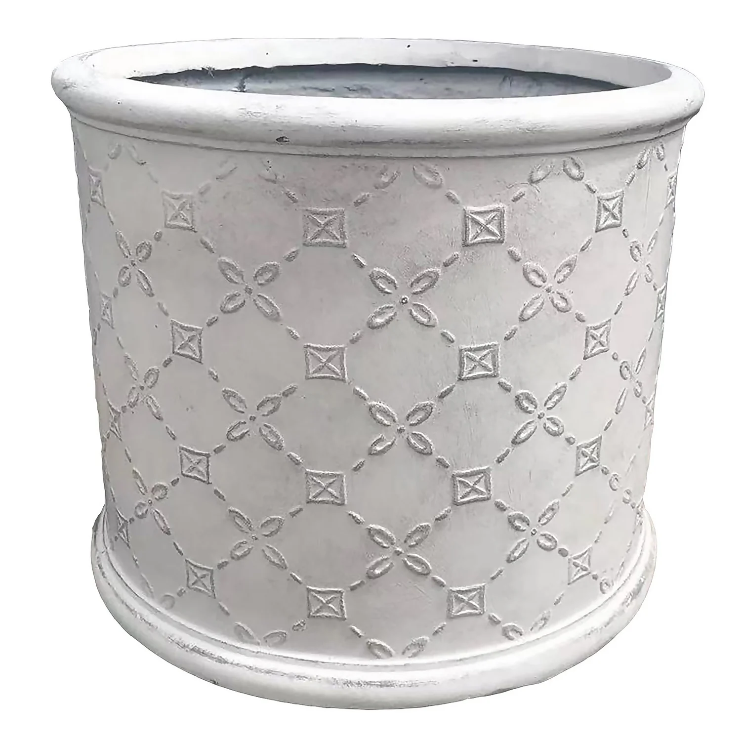 Mayfair Antique White Cylinder Plant Pot - 38cm 3 Mayfair Antique White Cylinder Plant Pot - 38cm