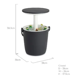 Keter GoBar Outdoor Ice Cooler Table Garden Furniture - Dark Grey / Cream -Garden Outdoor Equipment Store 13412933 6674910901778806