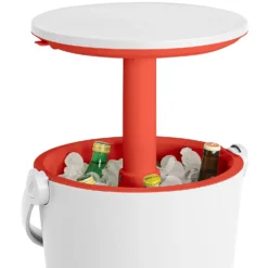 Keter GoBar Outdoor Ice Cooler Table Garden Furniture - Red / White -Garden Outdoor Equipment Store 13412934 7814910901693408