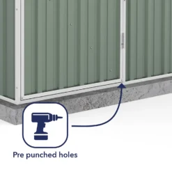 Absco 5 X 3ft Space Saver Metal Pent Shed - Green 15 Absco 5 X 3ft Space Saver Metal Pent Shed - Green -Garden Outdoor Equipment Store 13440828 1214929164352528