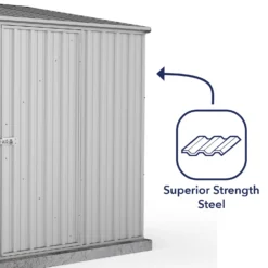 Absco 7.5 X 5ft Space Saver Metal Pent Shed - Zinc -Garden Outdoor Equipment Store 13440831 3454929185766519
