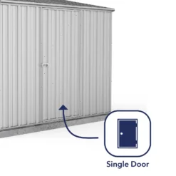 Absco 7.5 X 5ft Space Saver Metal Pent Shed - Zinc -Garden Outdoor Equipment Store 13440831 7744929185711439