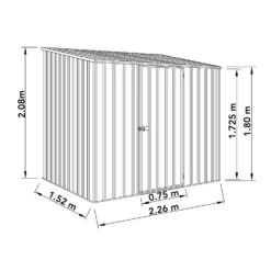 Absco 7.5 X 5ft Space Saver Metal Pent Shed - Zinc -Garden Outdoor Equipment Store 13440831 9354929185562642