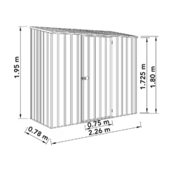 Absco 7.5 X 3ft Space Saver Metal Pent Shed - Green 12 Absco 7.5 X 3ft Space Saver Metal Pent Shed - Green -Garden Outdoor Equipment Store 13440840 1134929186039480