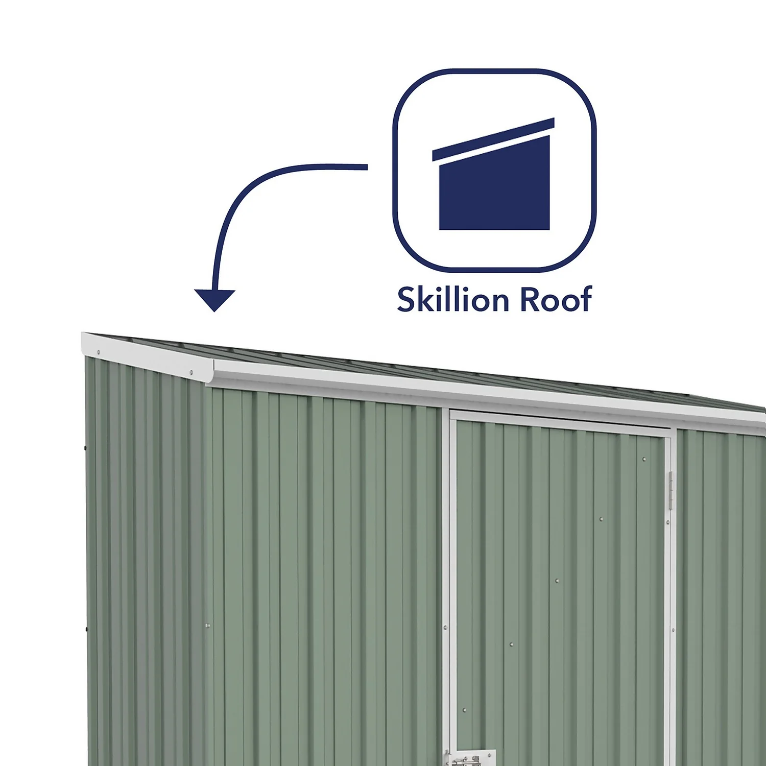 Absco 7.5 X 3ft Space Saver Metal Pent Shed - Green 6 Absco 7.5 X 3ft Space Saver Metal Pent Shed - Green - Image 4