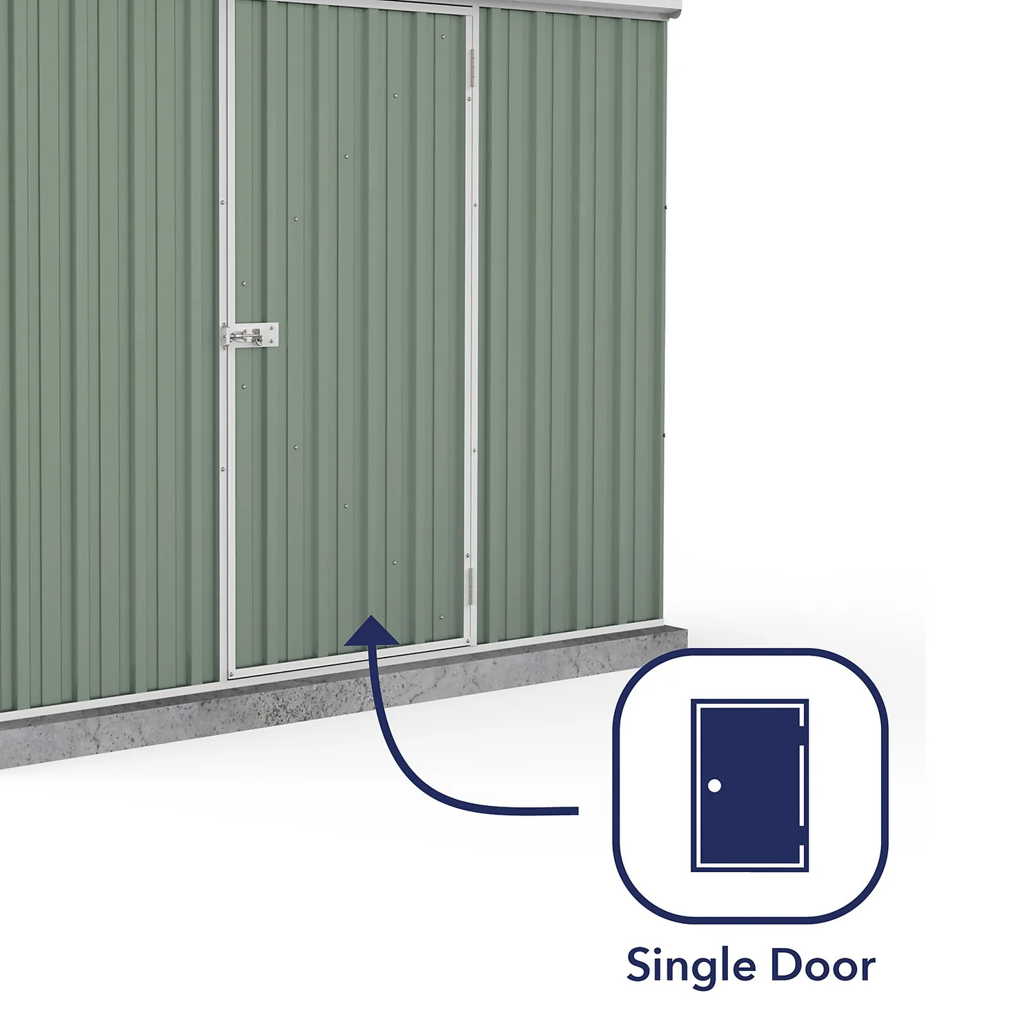 Absco 7.5 X 3ft Space Saver Metal Pent Shed - Green 7 Absco 7.5 X 3ft Space Saver Metal Pent Shed - Green - Image 5