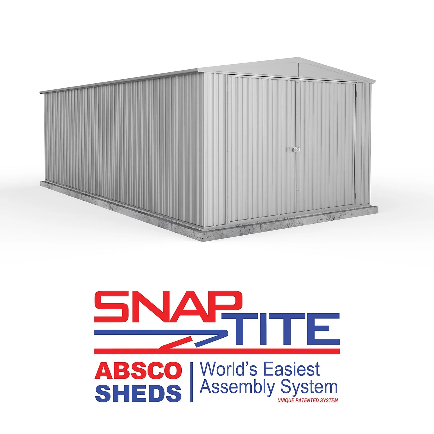Absco 10 X 20ft Utility Workshop Apex Metal Shed - Zinc 4 Absco 10 X 20ft Utility Workshop Apex Metal Shed - Zinc - Image 2