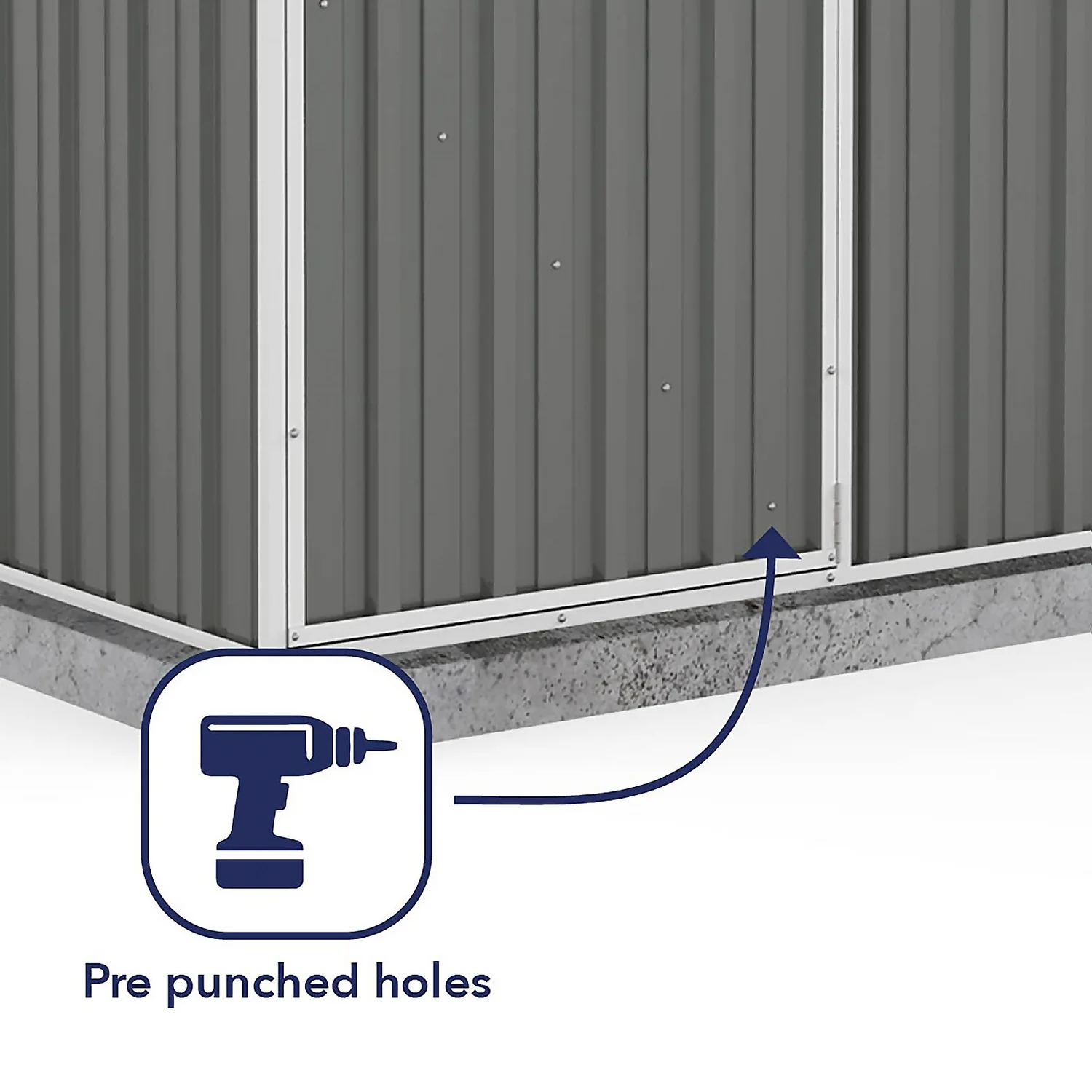 Absco 5 X 5ft Regent Metal Apex Shed - Grey 8 Absco 5 X 5ft Regent Metal Apex Shed - Grey - Image 6