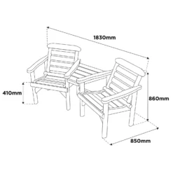 Anchor Fast FSC Weydale Rustic Alcove Garden Seat -Garden Outdoor Equipment Store 13452072 1114929379133367