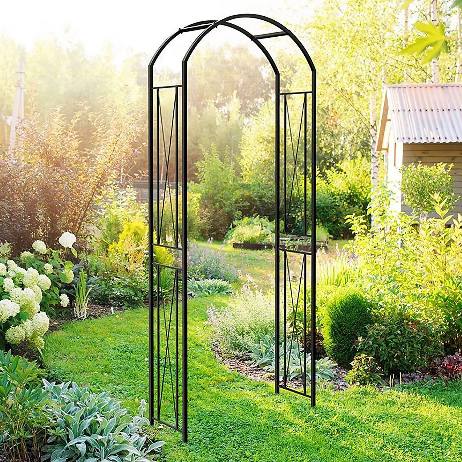 Panacea KD Round Top Garden Arch - Black 4 Panacea KD Round Top Garden Arch - Black - Image 2