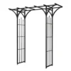 Panacea Flat Top Garden Steel Arch With Finials - Black -Garden Outdoor Equipment Store 13480859 2094931199679209