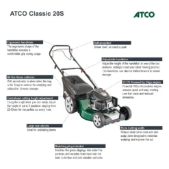 Atco 166cc Classic 20S Petrol Lawn Mower- 51cm -Garden Outdoor Equipment Store 13483564 4434932703871040