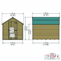 Shire 8x6ft Pressure Treated Overlap Garden Shed -Garden Outdoor Equipment Store 13505242 1694933733483367