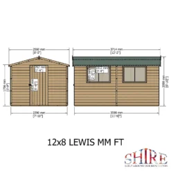 Shire 12 X 8ft Lewis Garden Shed - Including Installation -Garden Outdoor Equipment Store 13505257 5914926479005767