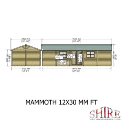 Shire 12 X 30ft Mammoth Double Door Garden Shed -Garden Outdoor Equipment Store 13505274 4184931994454881