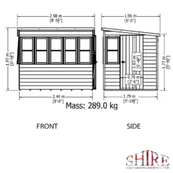 Shire 8 X 6ft Sun Pent Shed - Including Installation -Garden Outdoor Equipment Store 13505294 1634931996291535
