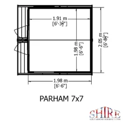Shire 7 X 7ft Parham Double Door Summerhouse -Garden Outdoor Equipment Store 13505296 1284931992166220