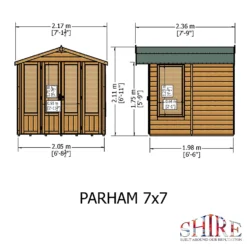 Shire 7 X 7ft Parham Double Door Summerhouse -Garden Outdoor Equipment Store 13505296 1864931992104888