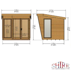 Shire 8 X 6ft Highclere Double Door Summerhouse -Garden Outdoor Equipment Store 13505311 9534933734334170