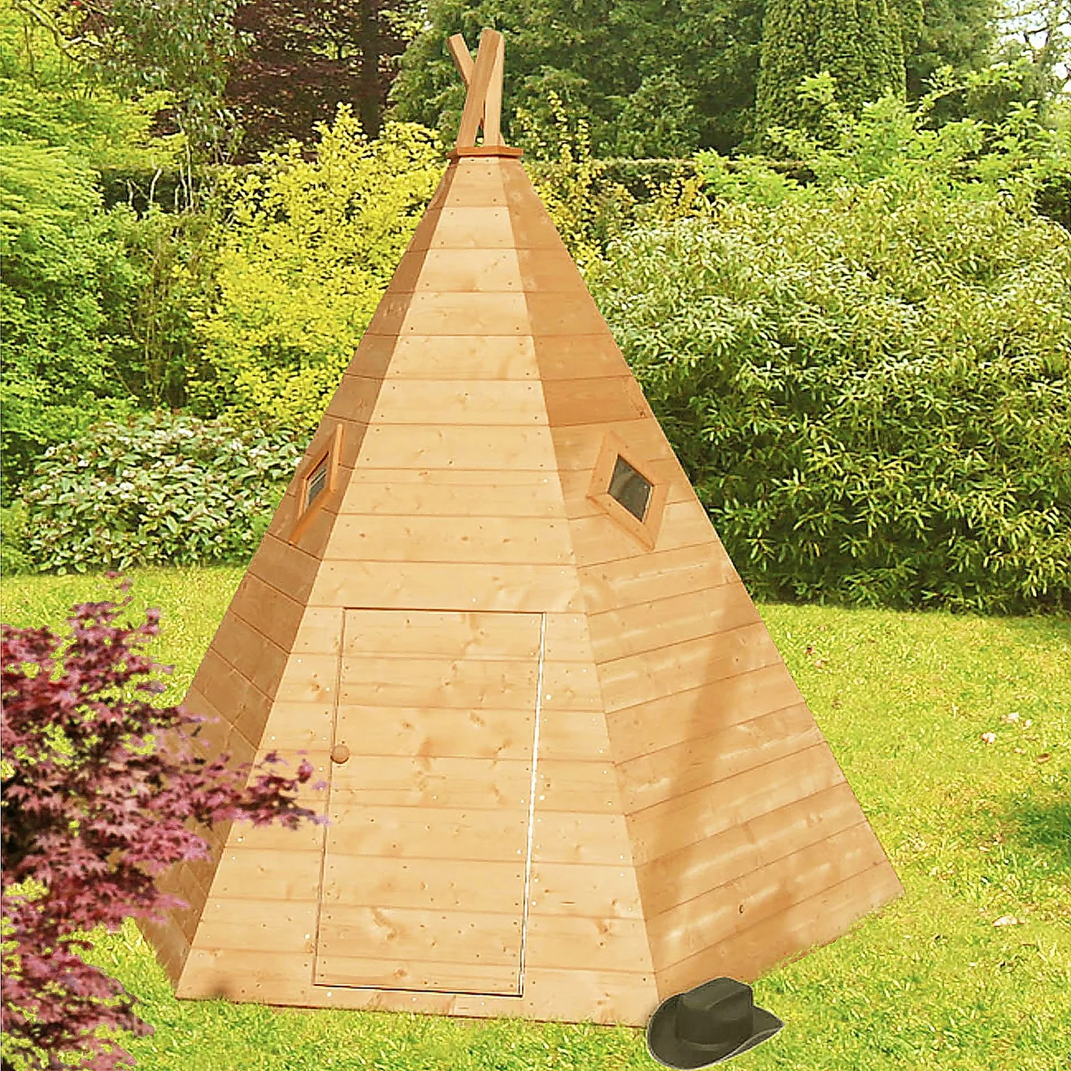 Shire 7 X 6ft Wigwam Kids Wooden Playhouse 4 Shire 7 X 6ft Wigwam Kids Wooden Playhouse - Image 2