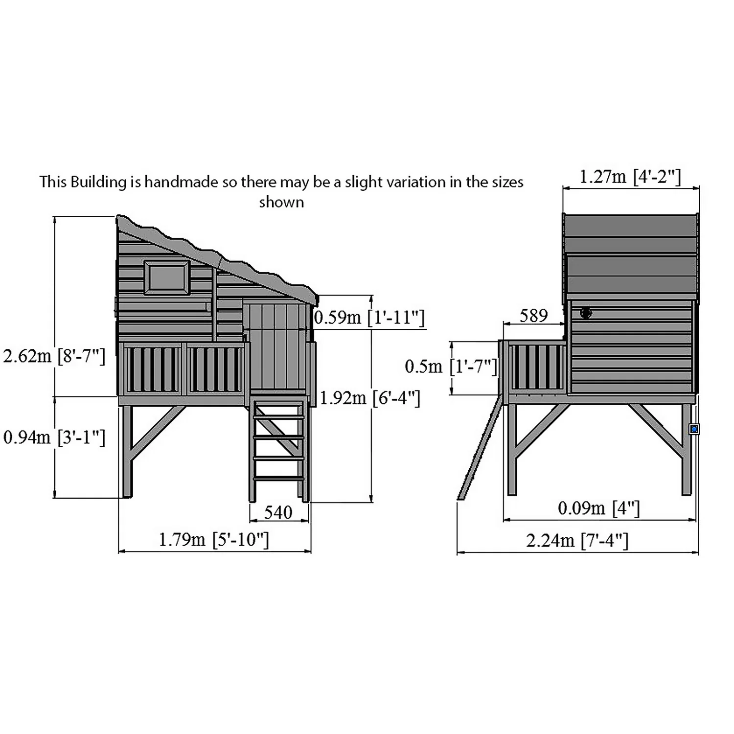 Shire 6x4ft Command Post Wooden Playhouse With Platform - Including Installation 5 Shire 6x4ft Command Post Wooden Playhouse With Platform - Including Installation - Image 3