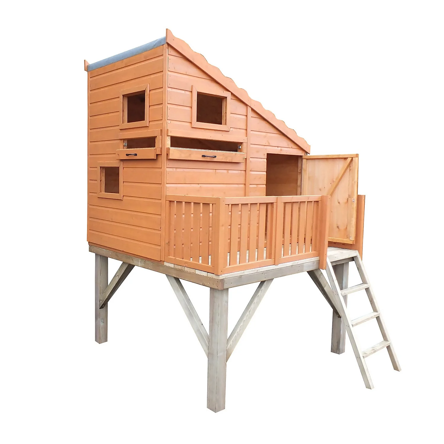 Shire 6x4ft Command Post Wooden Playhouse With Platform - Including Installation 3 Shire 6x4ft Command Post Wooden Playhouse With Platform - Including Installation