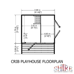 Shire 6 X 8ft Crib Kids Wooden Playhouse - Including Installation -Garden Outdoor Equipment Store 13505346 3274931995785216