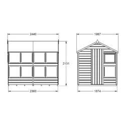 Forest Garden Shiplap Tongue & Groove Dip Treated 8x6 Wooden Potting Shed -Garden Outdoor Equipment Store 13523732 1714937074258059