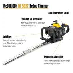 McCulloch HT5622 Petrol Hedge Trimmer 11 McCulloch HT5622 Petrol Hedge Trimmer -Garden Outdoor Equipment Store 13524822 1964936893562440