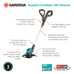 GARDENA EasyCut Cordless 18V Grass Trimmer -Garden Outdoor Equipment Store 13524830 8114936346365854