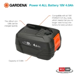 GARDENA Power 4 ALL Battery 18V 4.0Ah -Garden Outdoor Equipment Store 13524834 1234936345056117