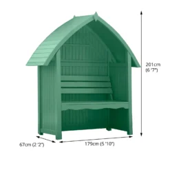 Country Living Wilmcote Arbour Seat Painted + Installation - Aurora Green 8 Country Living Wilmcote Arbour Seat Painted + Installation - Aurora Green -Garden Outdoor Equipment Store 13554932 1114942011019116