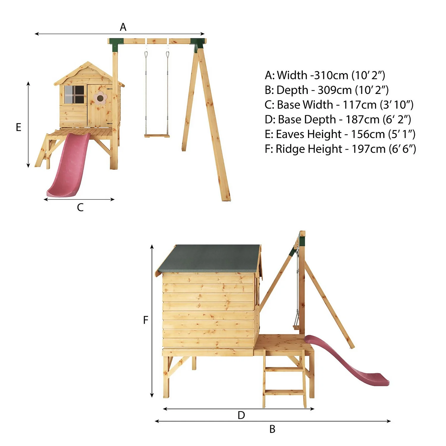 Mercia 4ft X 4ft Snug Wooden Playhouse With Tower 11 Mercia 4ft X 4ft Snug Wooden Playhouse With Tower - Image 9
