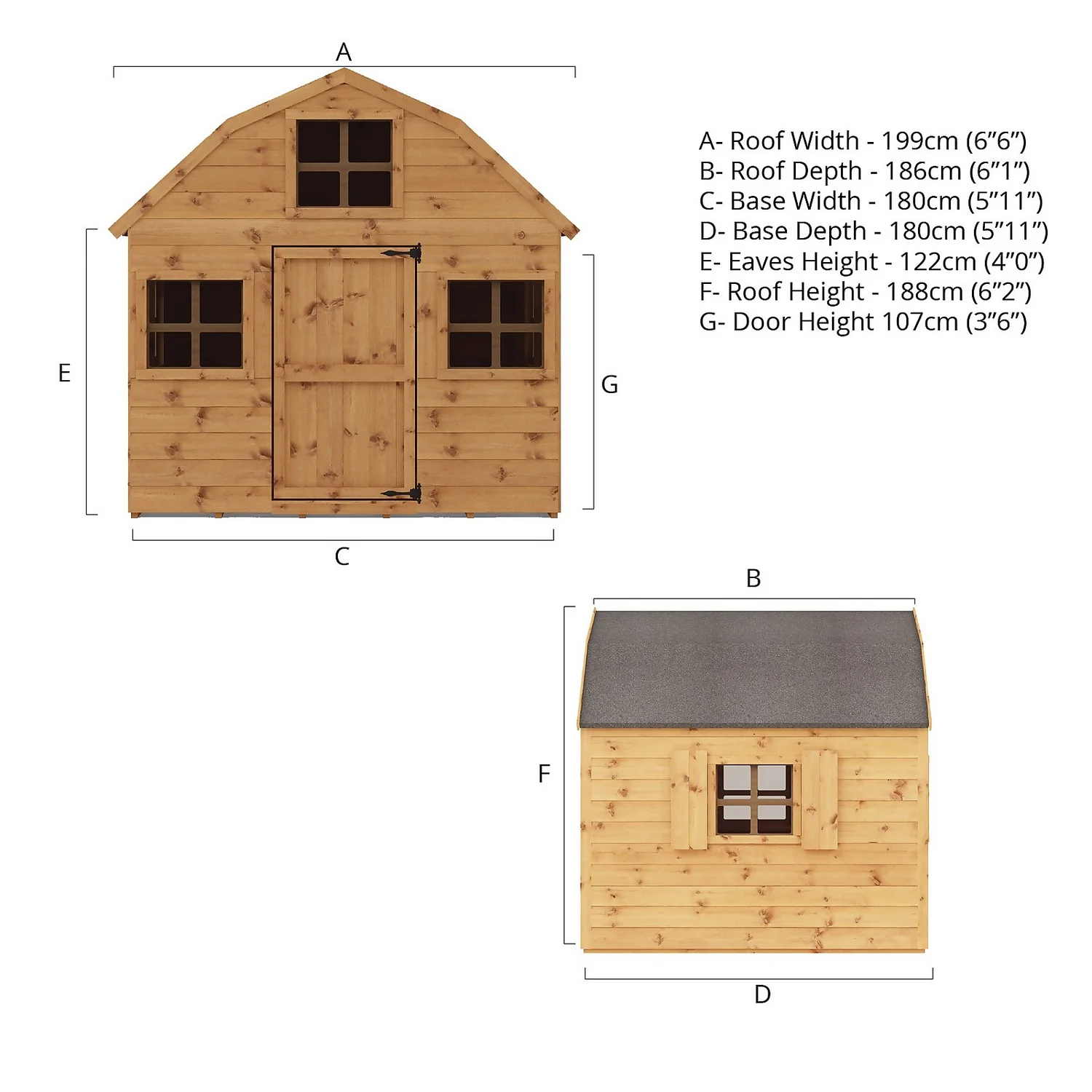 Mercia 6ft X 6ft Dutch Wooden Playhouse 12 Mercia 6ft X 6ft Dutch Wooden Playhouse - Image 10