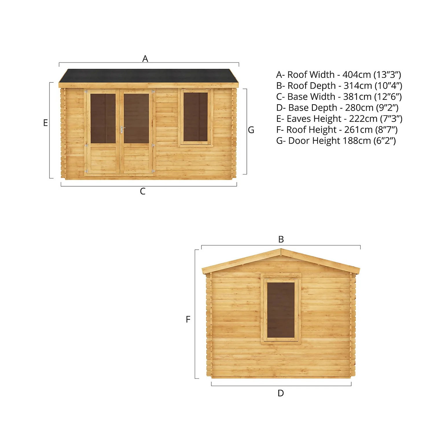 Mercia 4m X 3m Home Office Log Cabin 28mm 11 Mercia 4m X 3m Home Office Log Cabin 28mm - Image 9