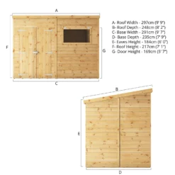 Mercia 10ft X 8ft Premium Shiplap Pent Shed -Garden Outdoor Equipment Store 13555861 6725011477691145