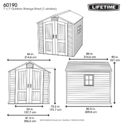 Lifetime Plastic Outdoor Storage Shed - 7x7ft -Garden Outdoor Equipment Store 13660826 6504949045635875