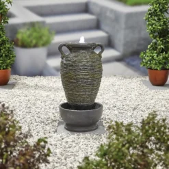 Stylish Fountain Rippling Vase Water Feature With LEDs -Garden Outdoor Equipment Store 13846051 2064962028400313