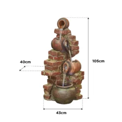 Stylish Fountain Flowing Jugs Water Feature With LEDs -Garden Outdoor Equipment Store 13846053 1464978881021036