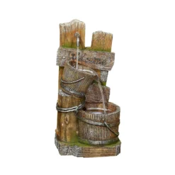 Stylish Fountain Fence Post Pours Water Feature With LEDs