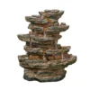 Stylish Fountain Red Rock Springs Water Feature With LEDs -Garden Outdoor Equipment Store 13846066 8464962027767583
