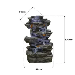 Stylish Fountain Hinoki Springs Water Feature With LEDs -Garden Outdoor Equipment Store 13846067 1224962027971052