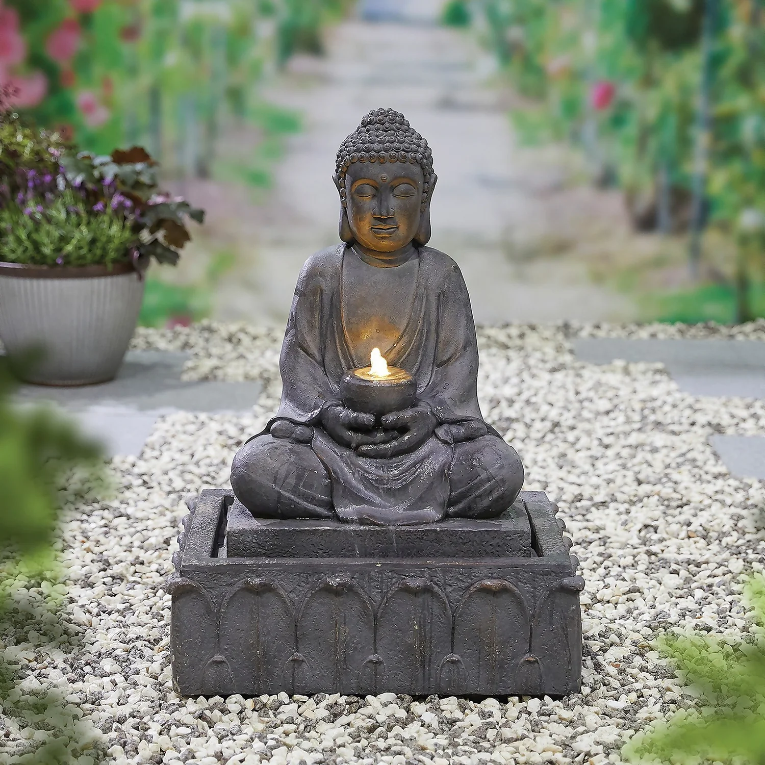 Stylish Fountain Serenity Water Feature With LEDs 4 Stylish Fountain Serenity Water Feature With LEDs - Image 2