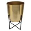 Brass Indoor Plant Pot With Cross Stand - 13.5cm -Garden Outdoor Equipment Store 13887188 1284999809603489