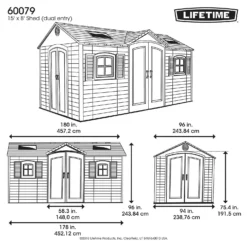 Lifetime 15 X 8ft Outdoor Storage Shed - Installation Included 13 Lifetime 15 X 8ft Outdoor Storage Shed - Installation Included -Garden Outdoor Equipment Store 13911312 3424978028043366