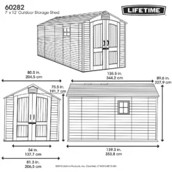 Lifetime 7 X 12ft Outdoor Storage Shed - Installation Included 17 Lifetime 7 X 12ft Outdoor Storage Shed - Installation Included -Garden Outdoor Equipment Store 13911317 2104978028249334