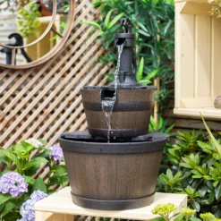 Stylish Fountain Whiskey Barrels Garden Water Feature 14 Stylish Fountain Whiskey Barrels Garden Water Feature -Garden Outdoor Equipment Store 13944159 7015005844786958